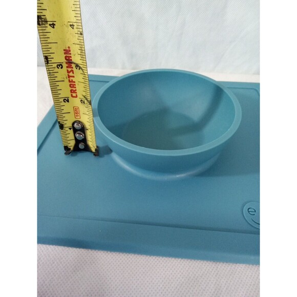 ezpz Mini Bowl Blue - 100% Silicone Suction Bowl with Built-in Placemat - Picture 5 of 5
